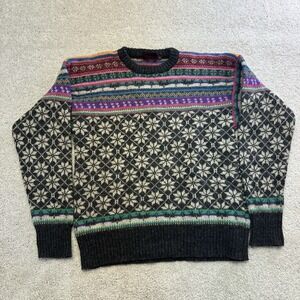Vtg Chaps Ralph Lauren Sweater Mens Large (20x25) Shetland Wool Fair Isle Multi
